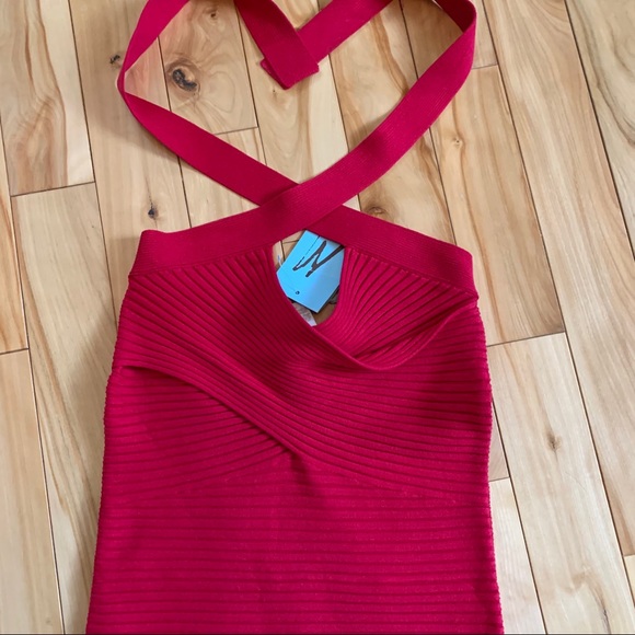 Marciano Fitted/stretch Red Dress tie neck ( NWT) - Picture 5 of 10